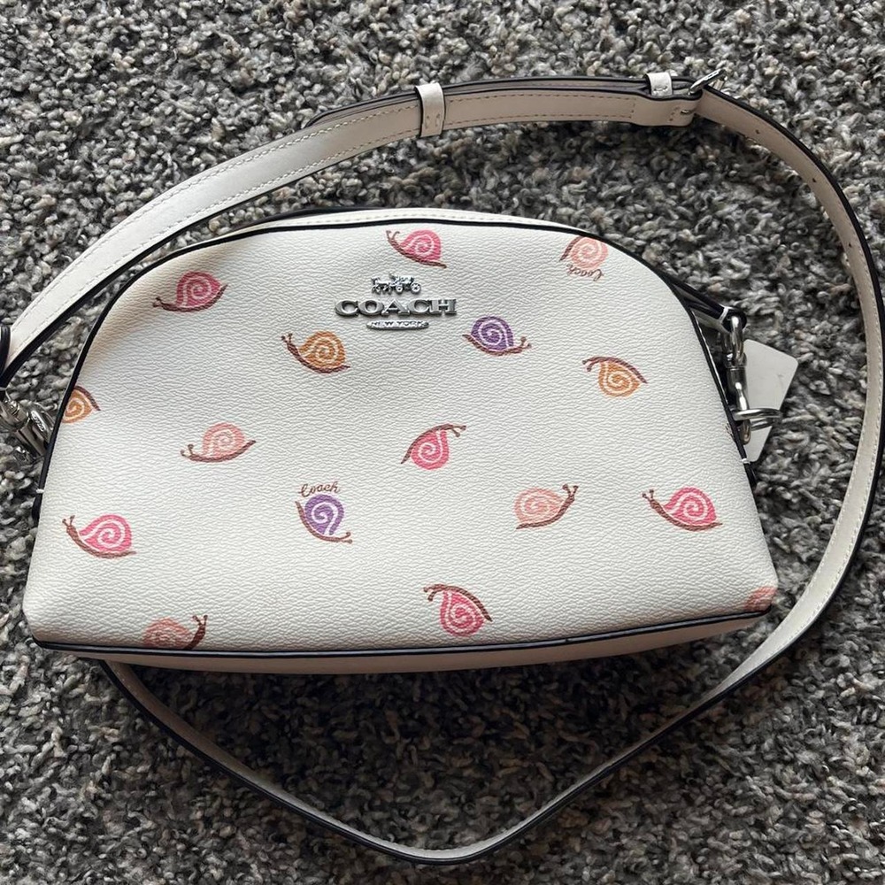 Coach Cari White Snail Print Crossbody Bag Cutesy Y2K Coquette Girlhoodcore